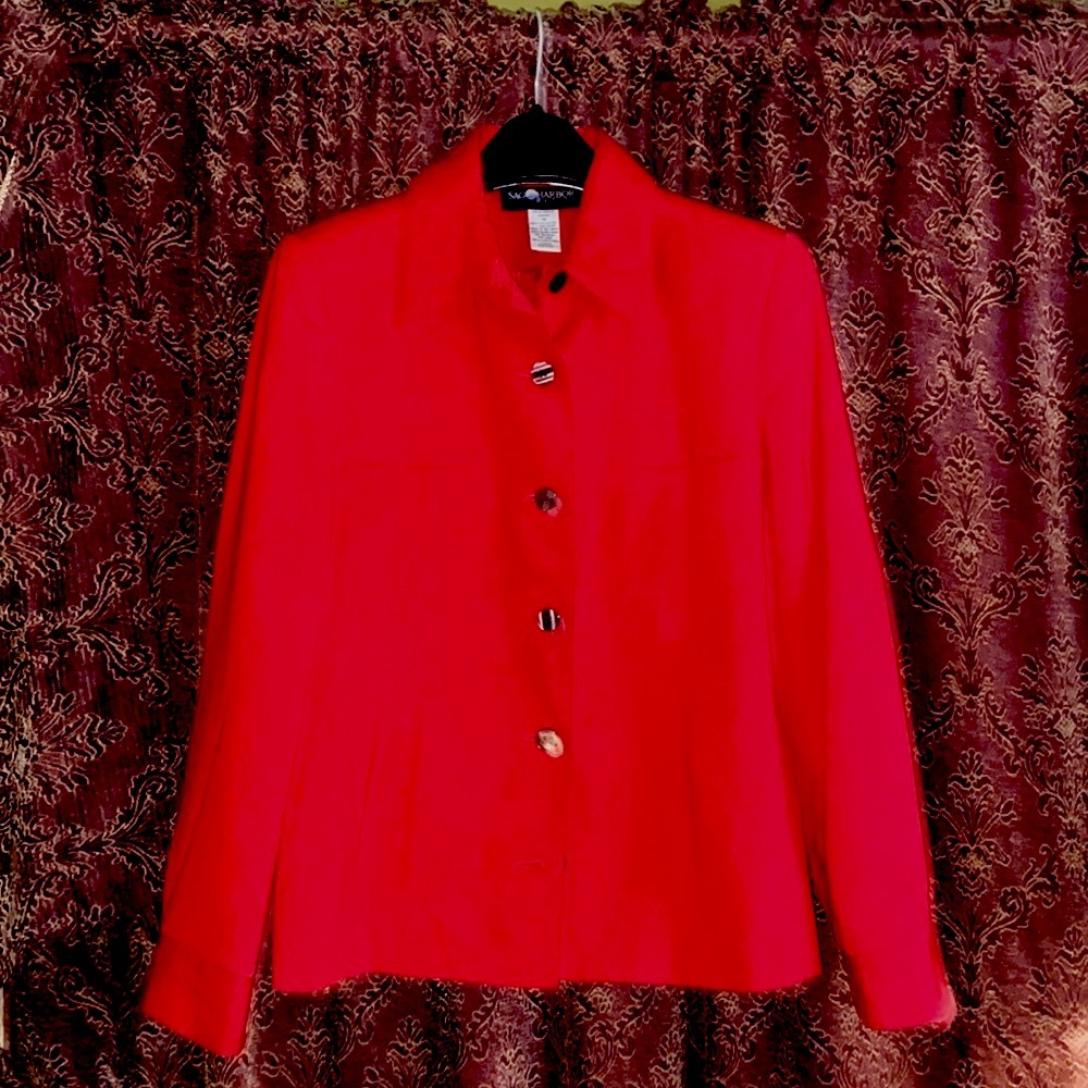 Vintage Sag Harbor Petite JACKET  - Size 10P 10 Petite - Cherry Red